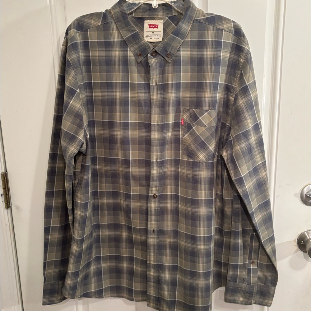 Levi's Men's Blue Plaid Shirt‎